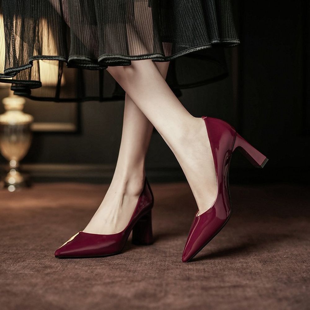 Pointed Toe Chunky Heel