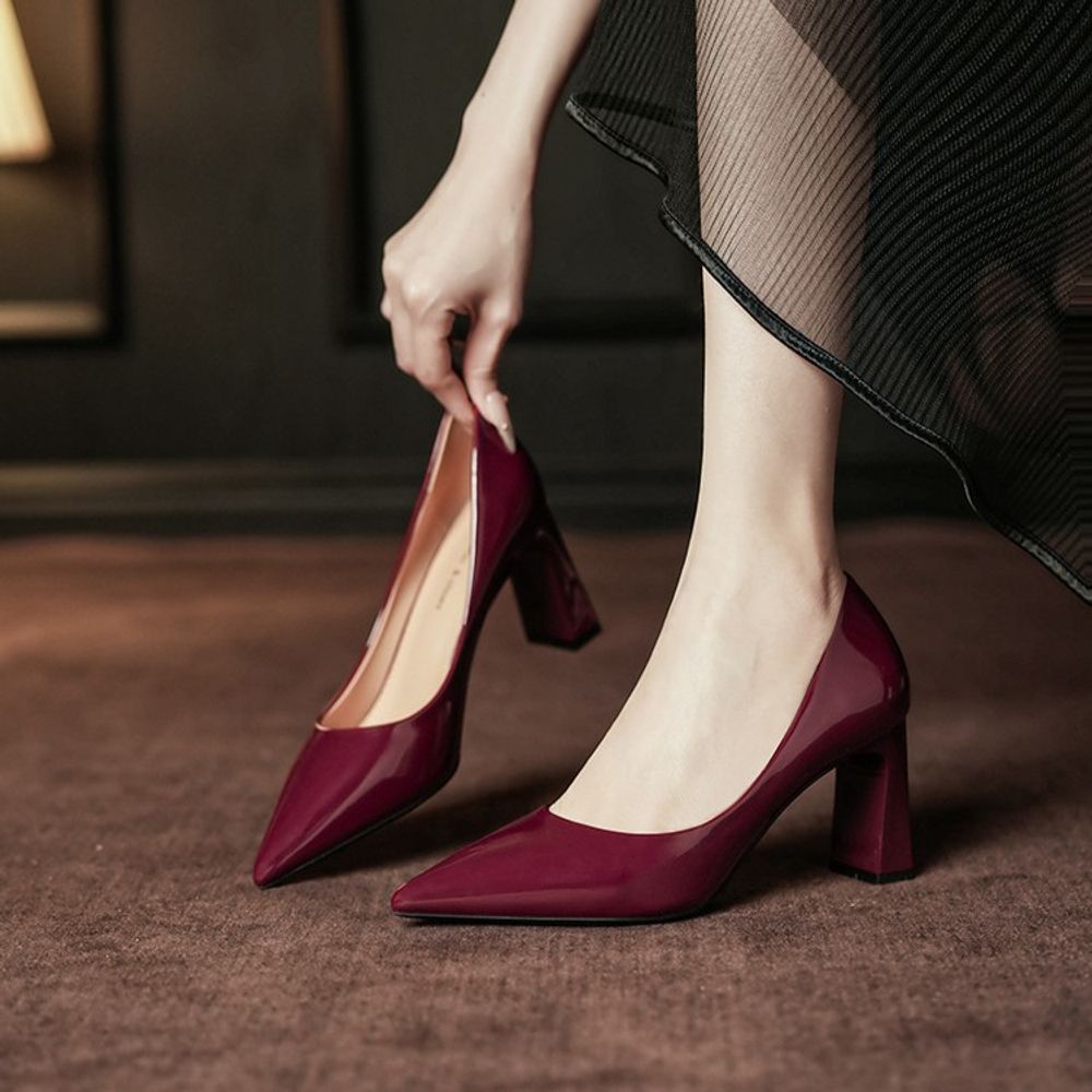 Pointed Toe Chunky Heel