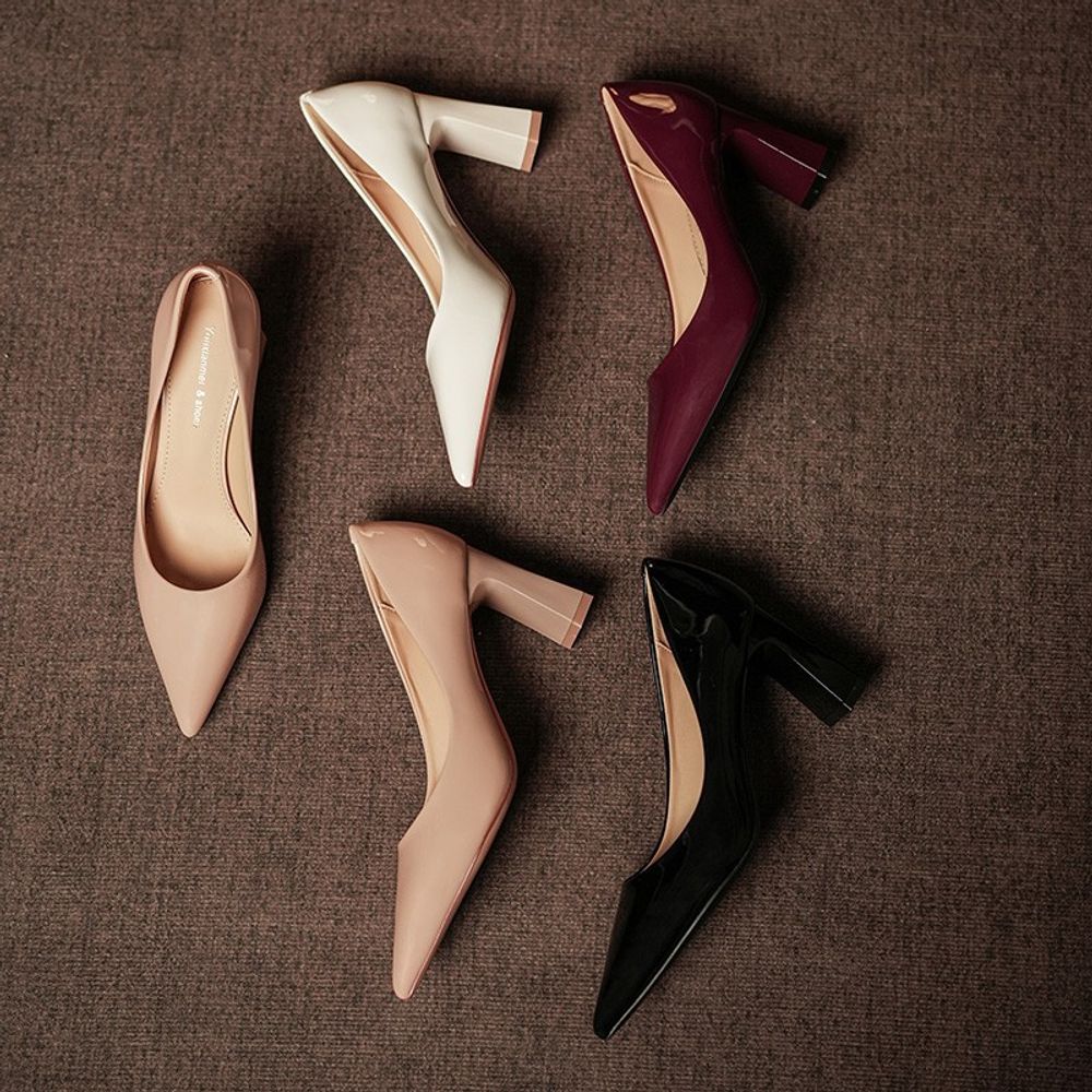 Pointed Toe Chunky Heel