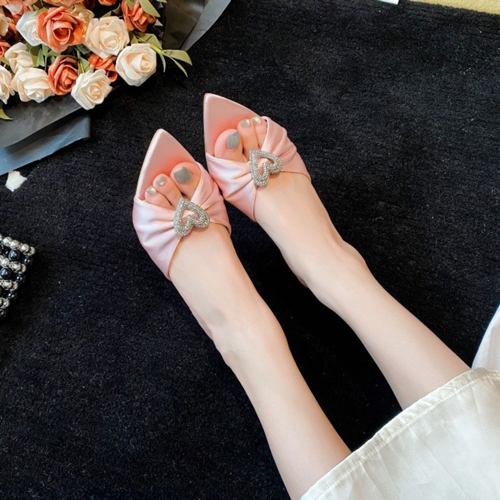 Rhinestone Satin Sandals