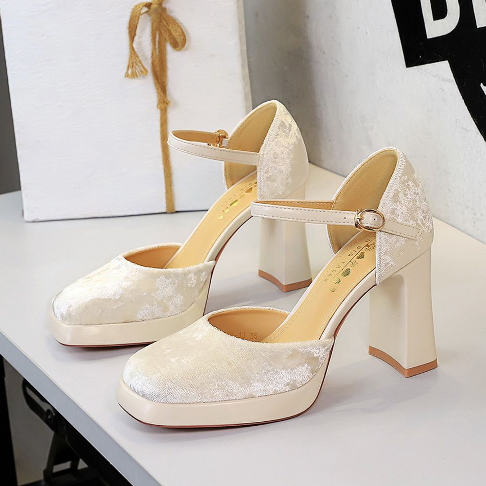 Square Toe Thick Heels