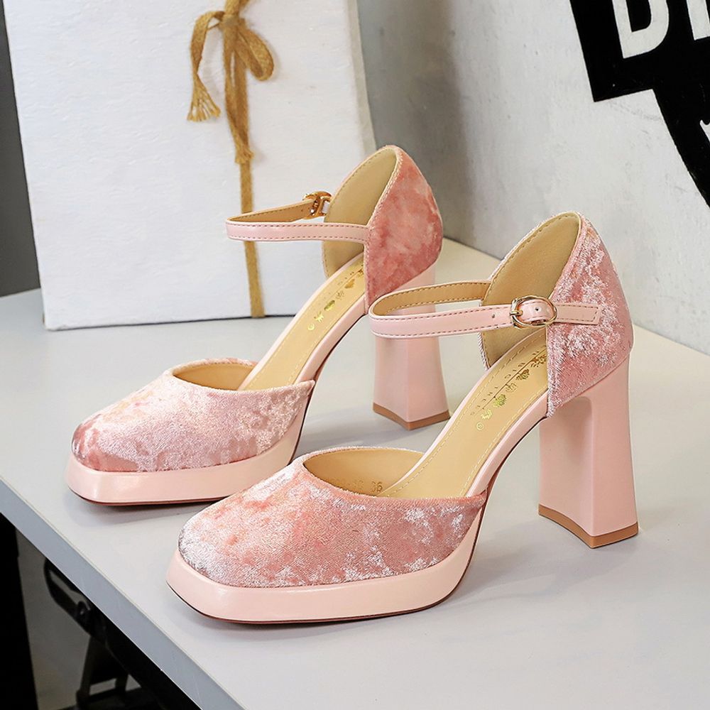 Square Toe Thick Heels