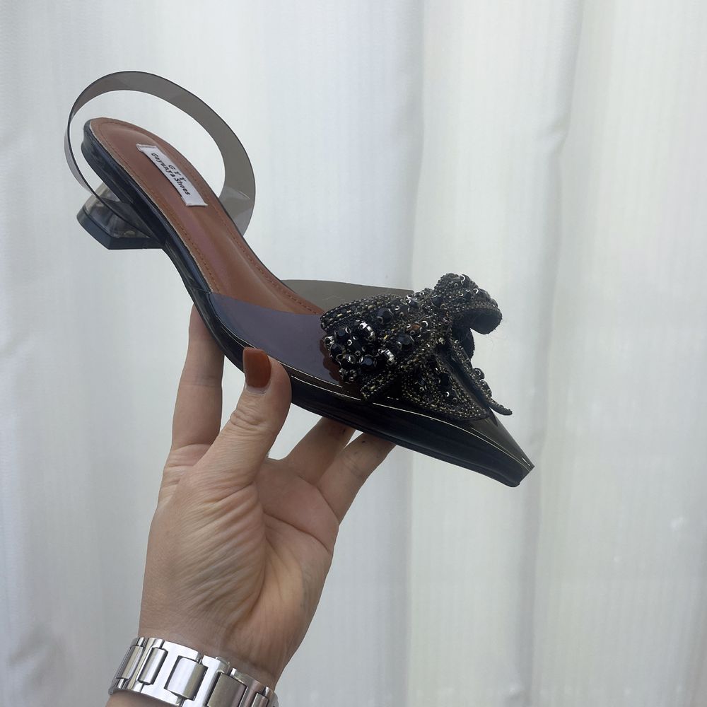 Transparent high-heeled shoes