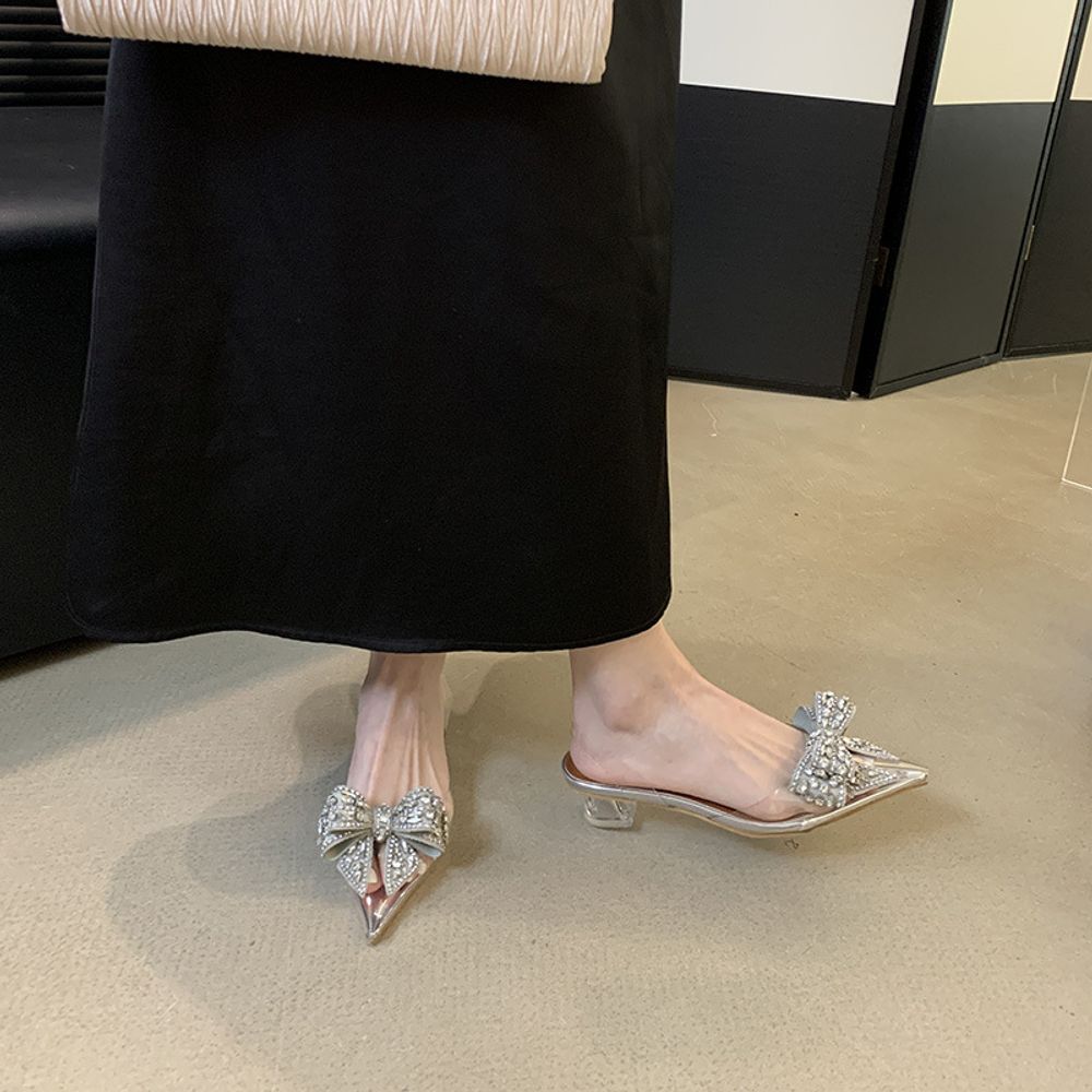 Transparent high-heeled shoes