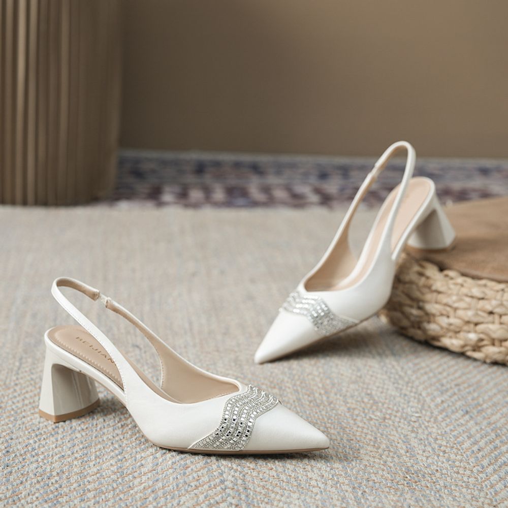 Slingback Rhinestone Heels