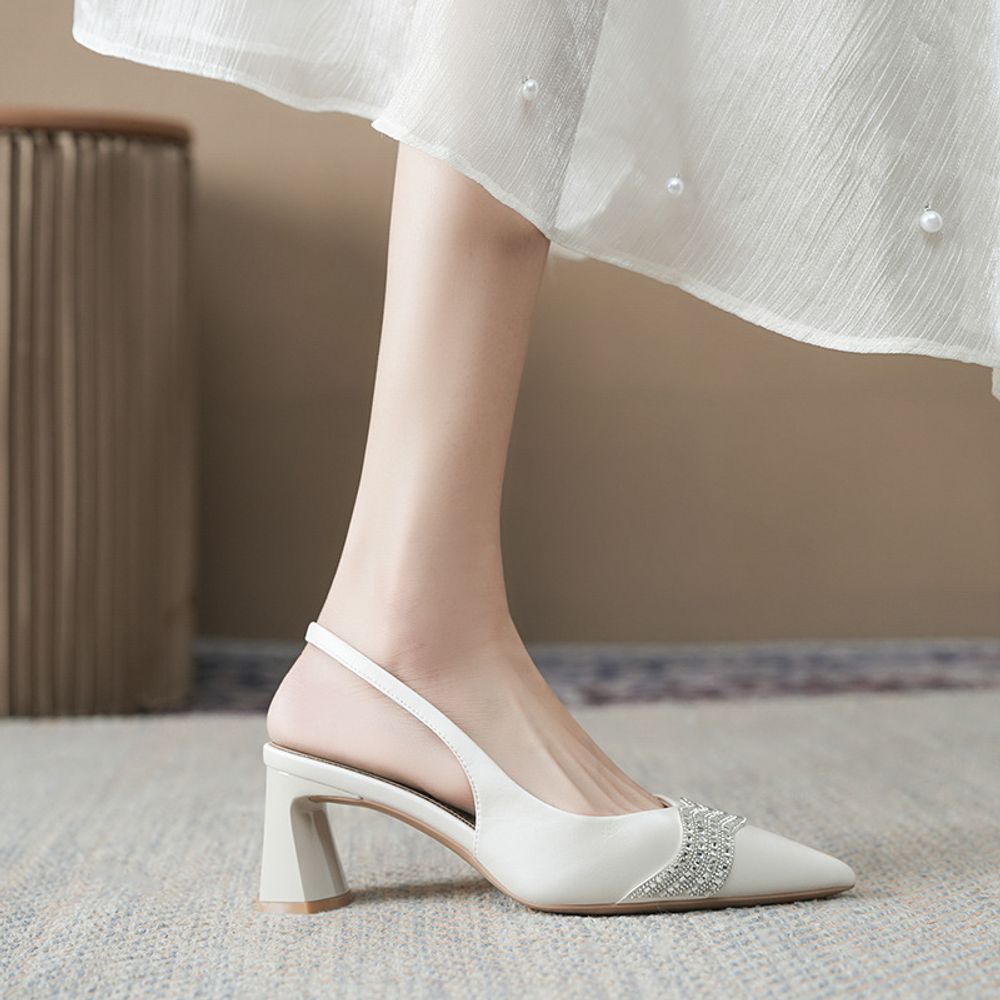Slingback Rhinestone Heels
