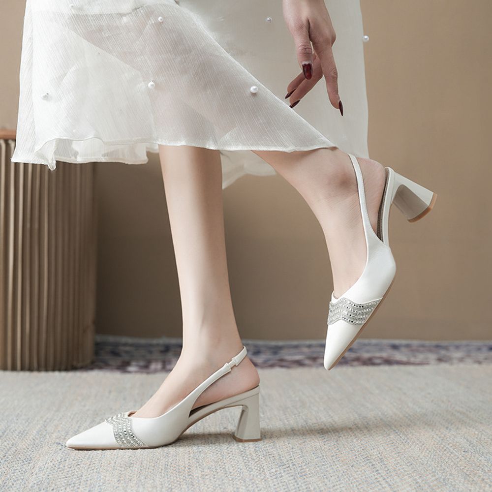 Slingback Rhinestone Heels