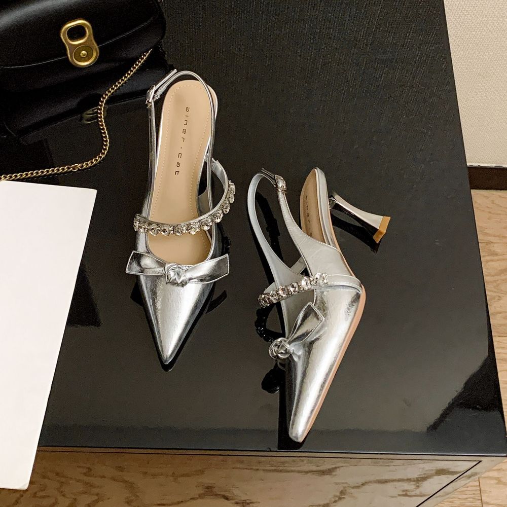 Slingback Rhinestone Heels
