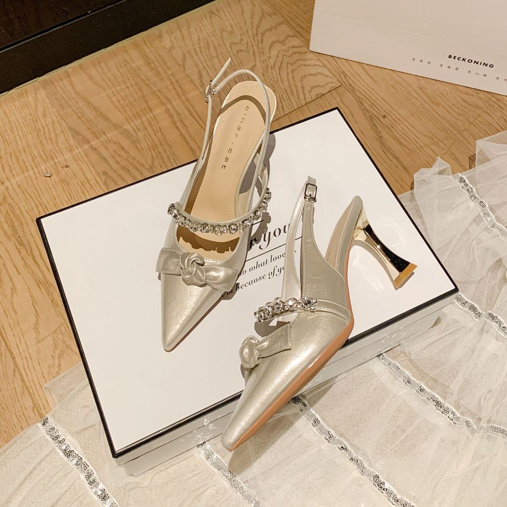 Slingback Rhinestone Heels