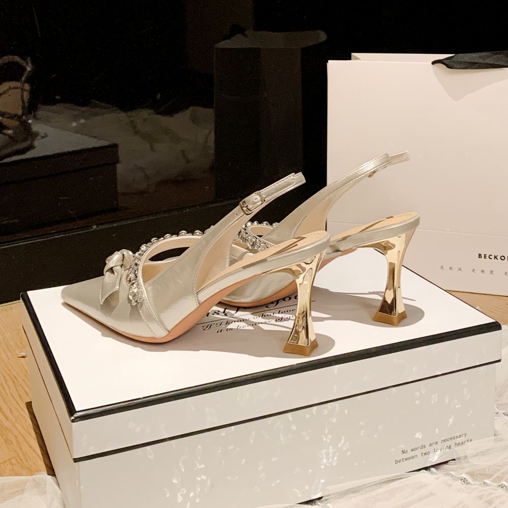 Slingback Rhinestone Heels