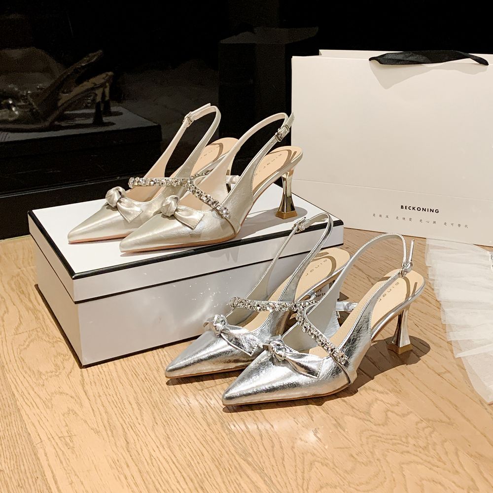 Slingback Rhinestone Heels
