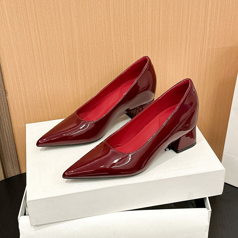 Pointed toe chunky heels