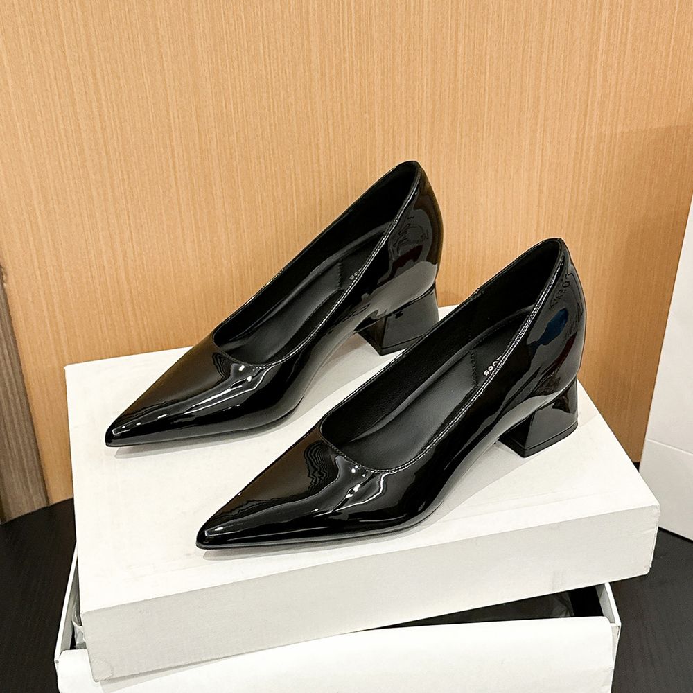 Pointed toe chunky heels