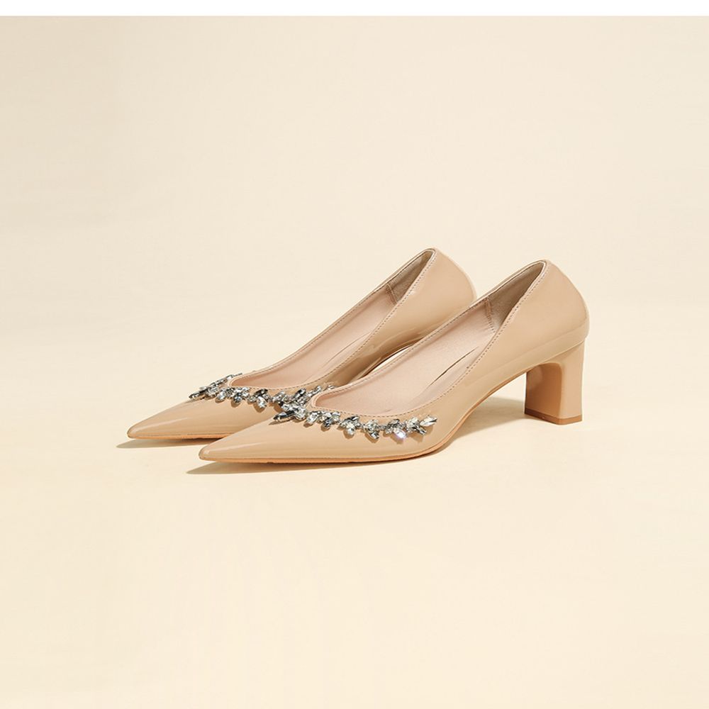 Pointed Toe Rhinestone  High Heels