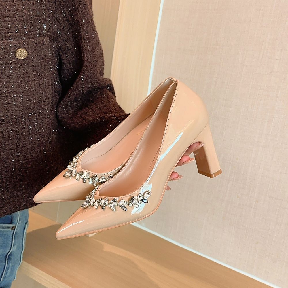 Pointed Toe Rhinestone  High Heels