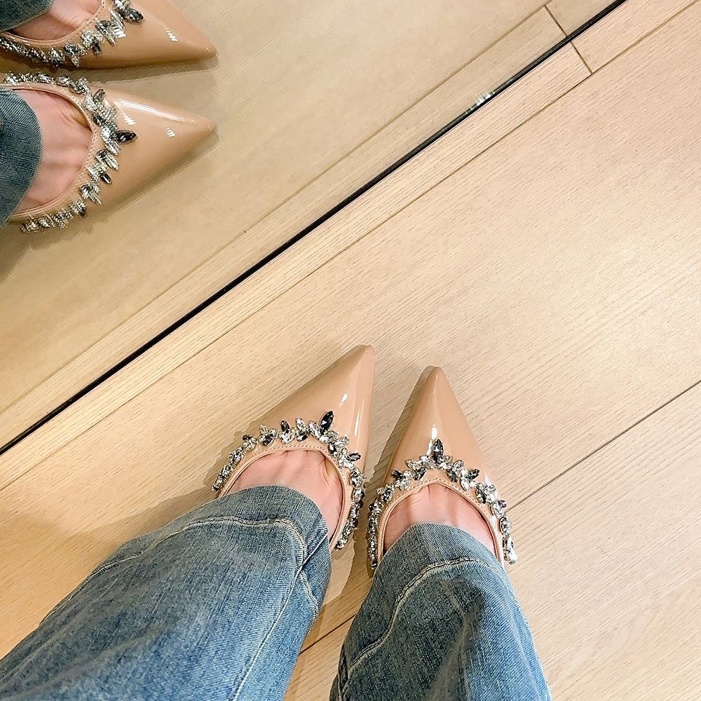 Pointed Toe Rhinestone  High Heels