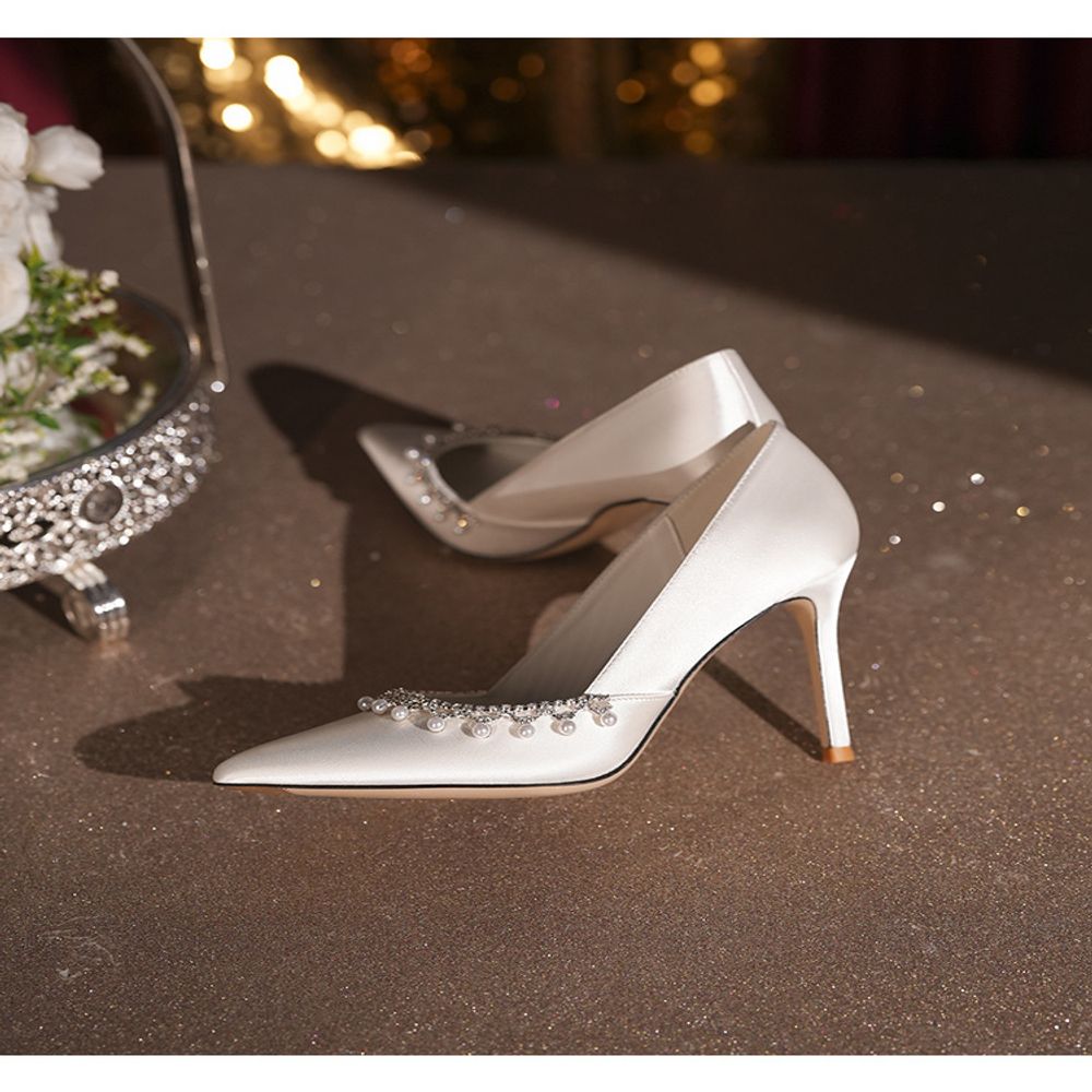 Rhinestone Single Lolita High Heels