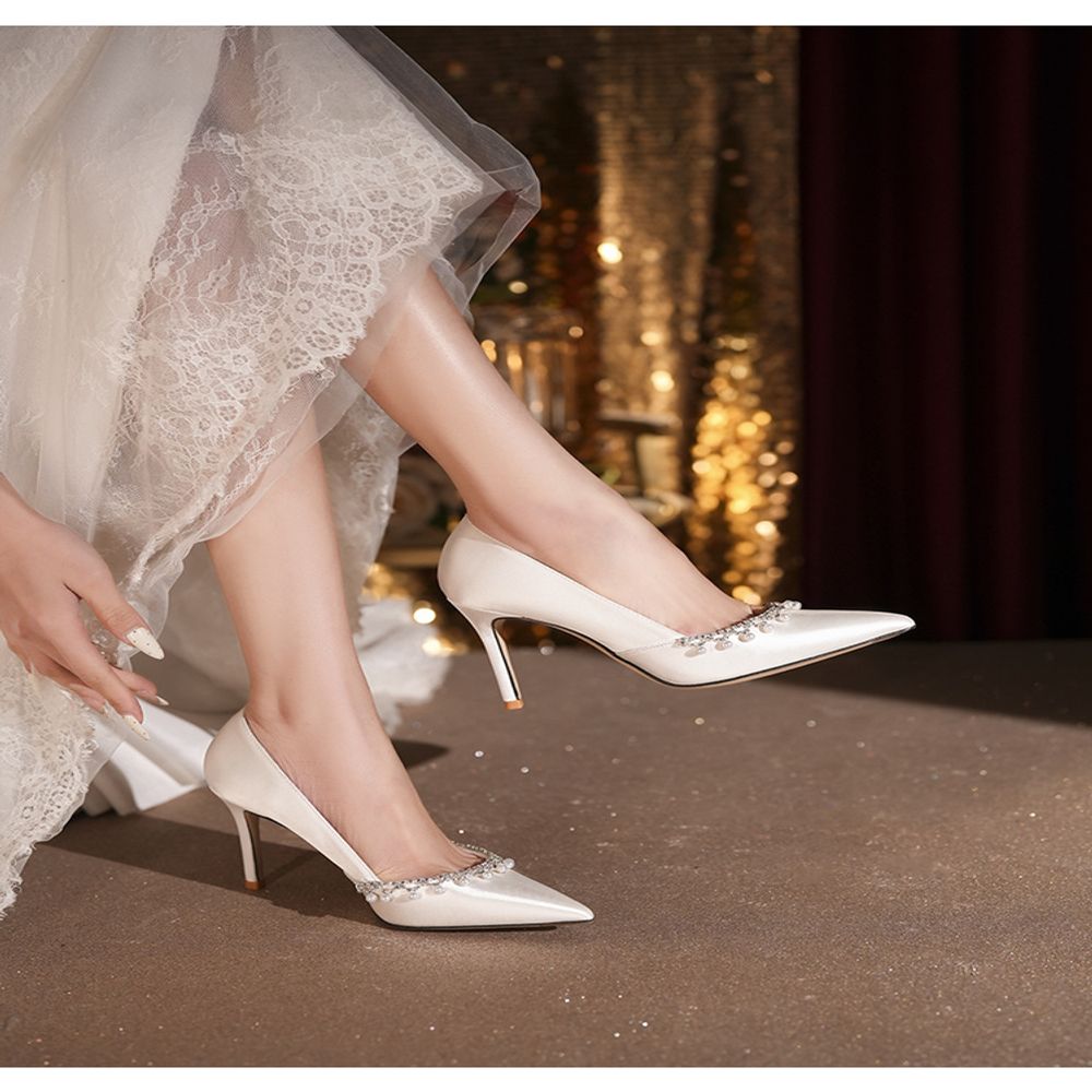 Rhinestone Single Lolita High Heels