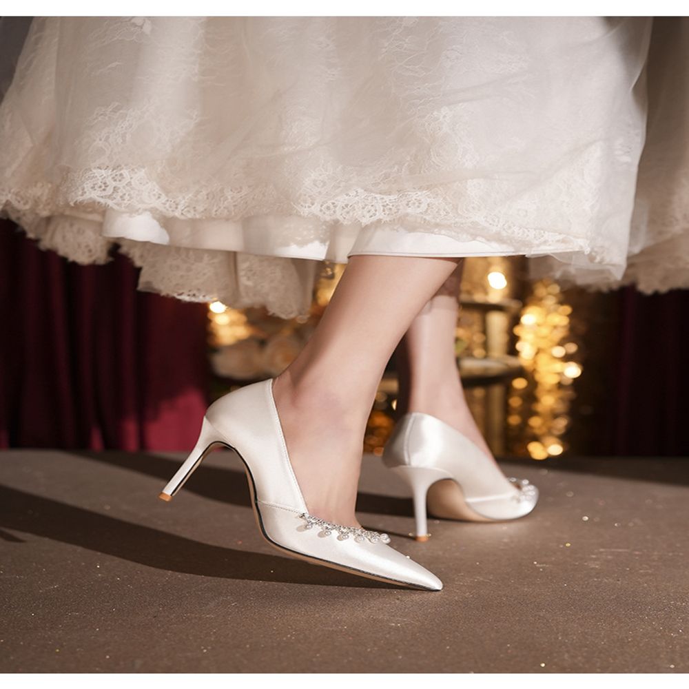 Rhinestone Single Lolita High Heels