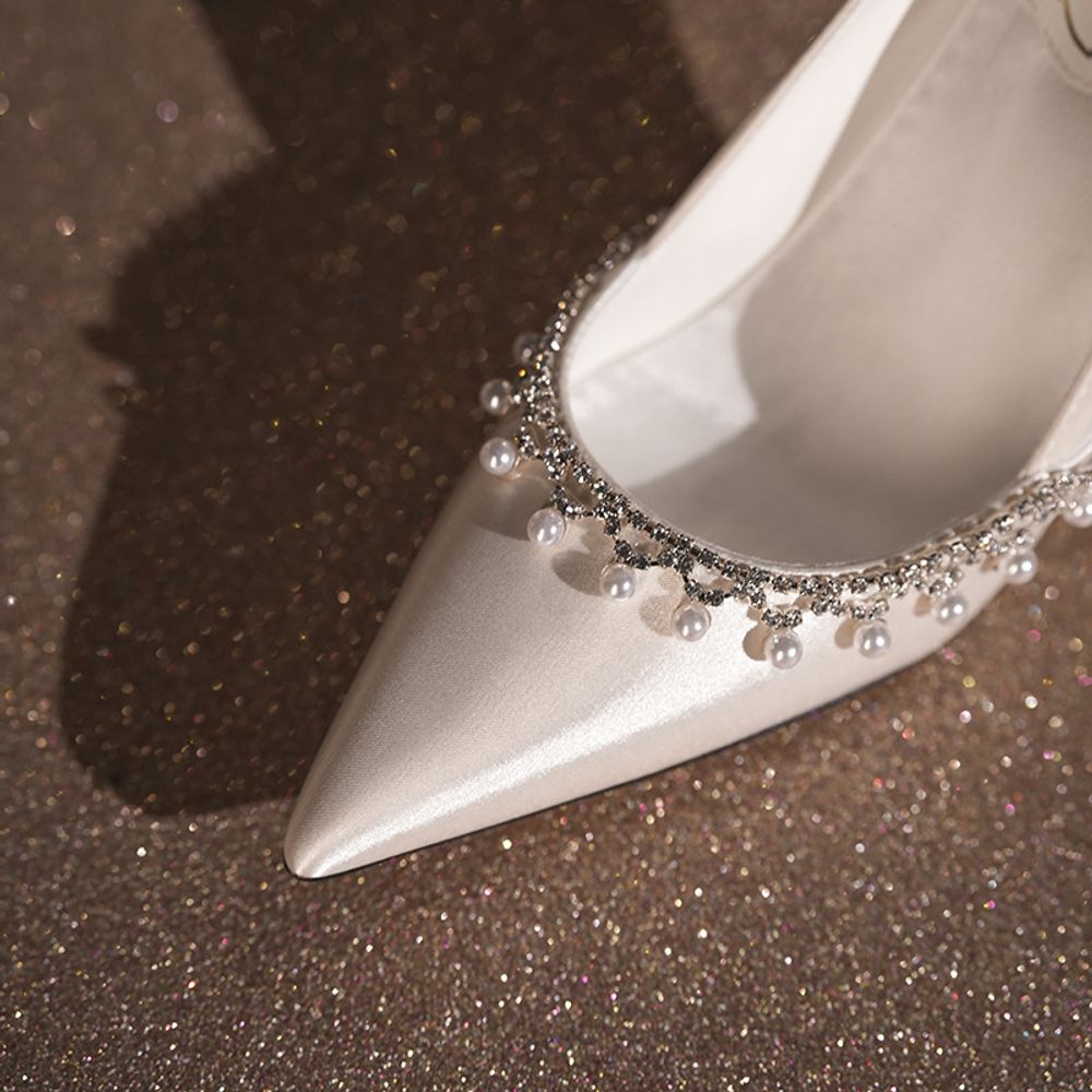 Rhinestone Single Lolita High Heels