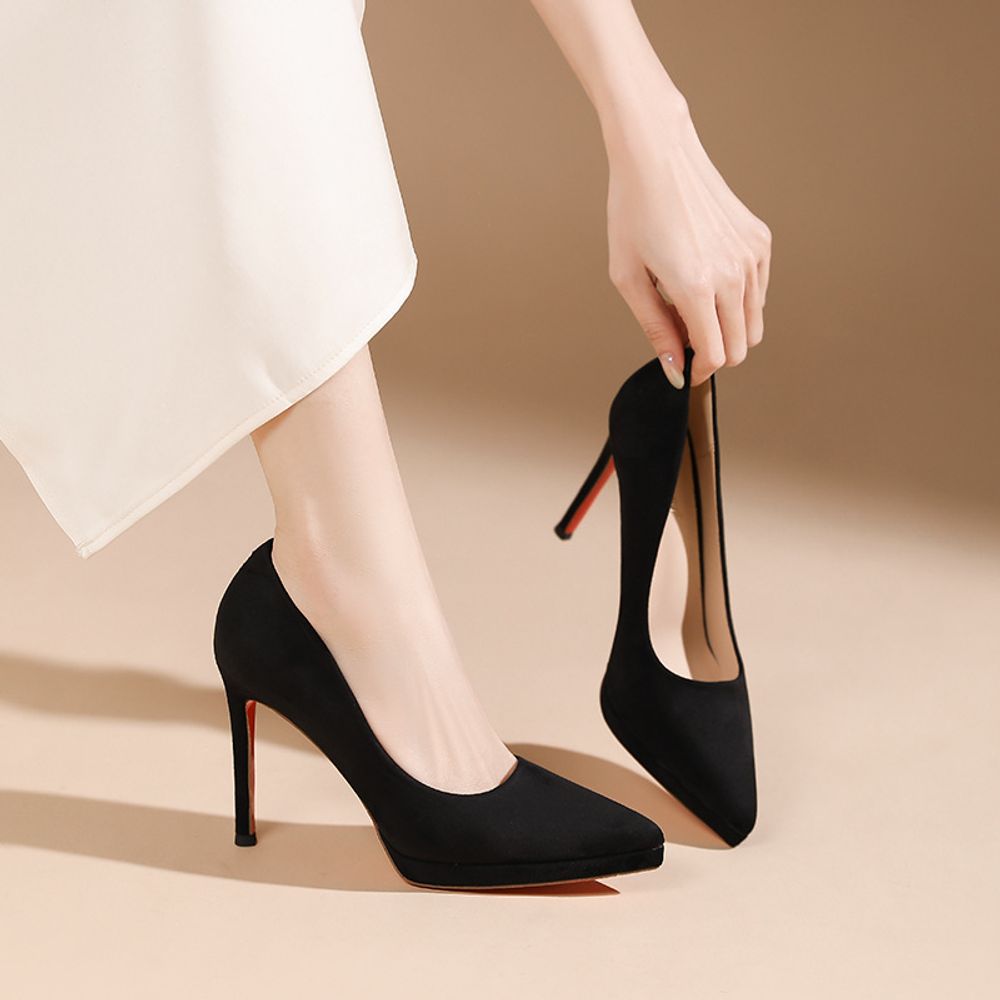 Pointed toe stiletto heels