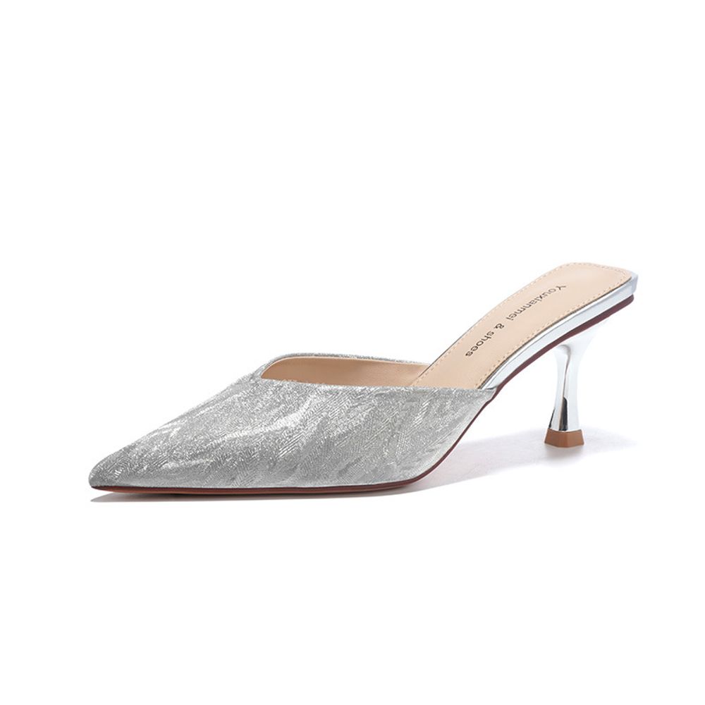 Rhinestone-embellished closed-toe sandals