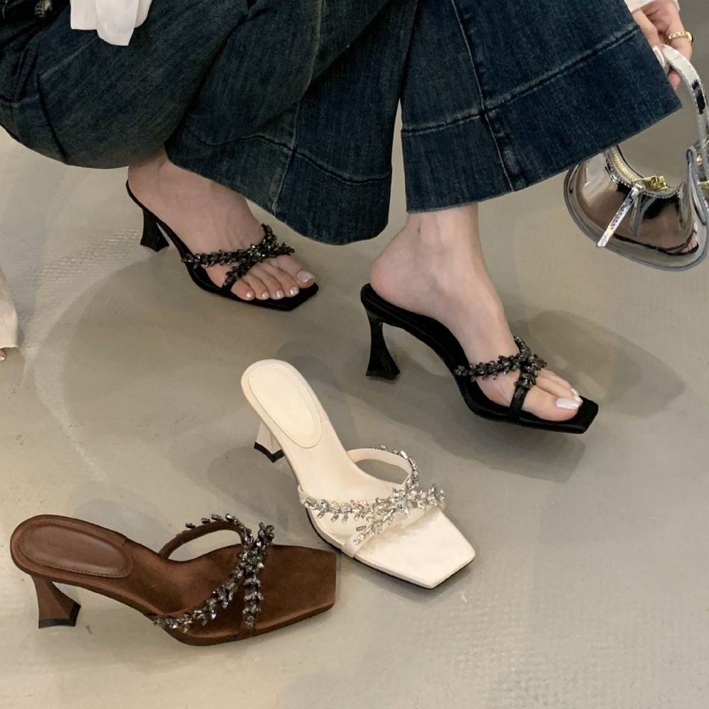 Rhinestone Strappy Sandals