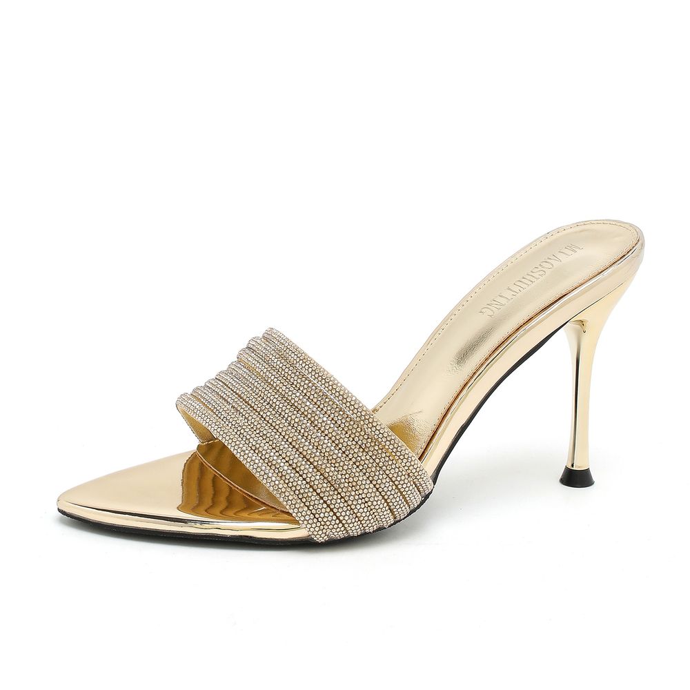 Pointed Toe Rhinestone Stiletto Heel