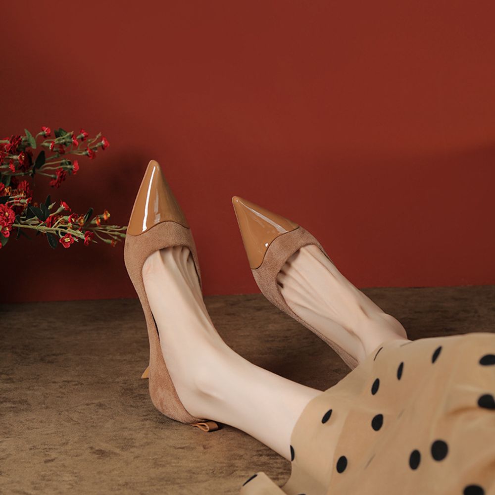 Pointed  Lambskin  Heels