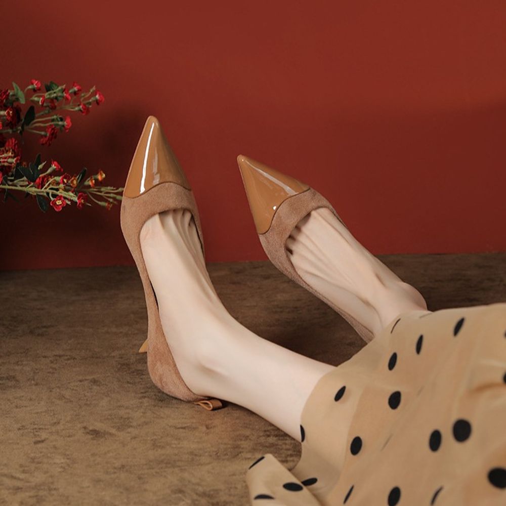 Pointed  Lambskin  Heels