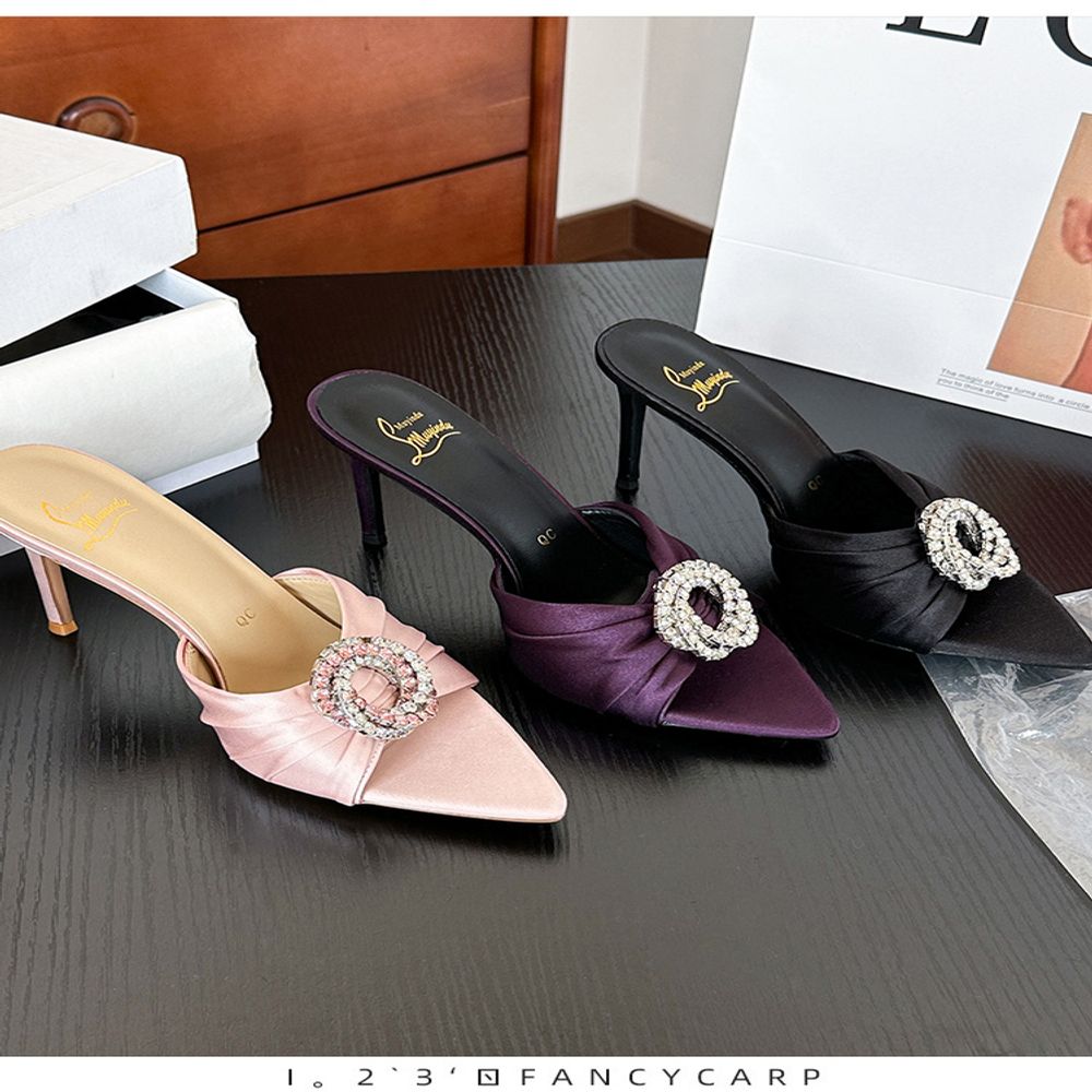 Pointed Toe Stiletto Satin Strappy Sandals