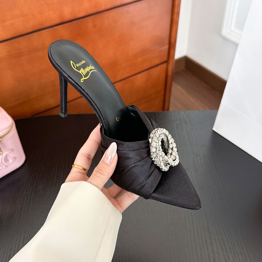 Pointed Toe Stiletto Satin Strappy Sandals