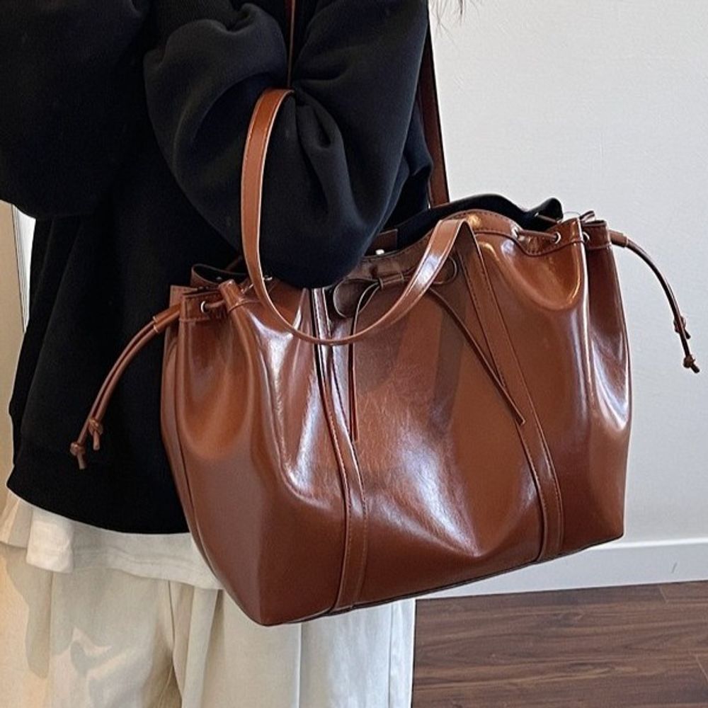 Waxed Leather Tote Bag