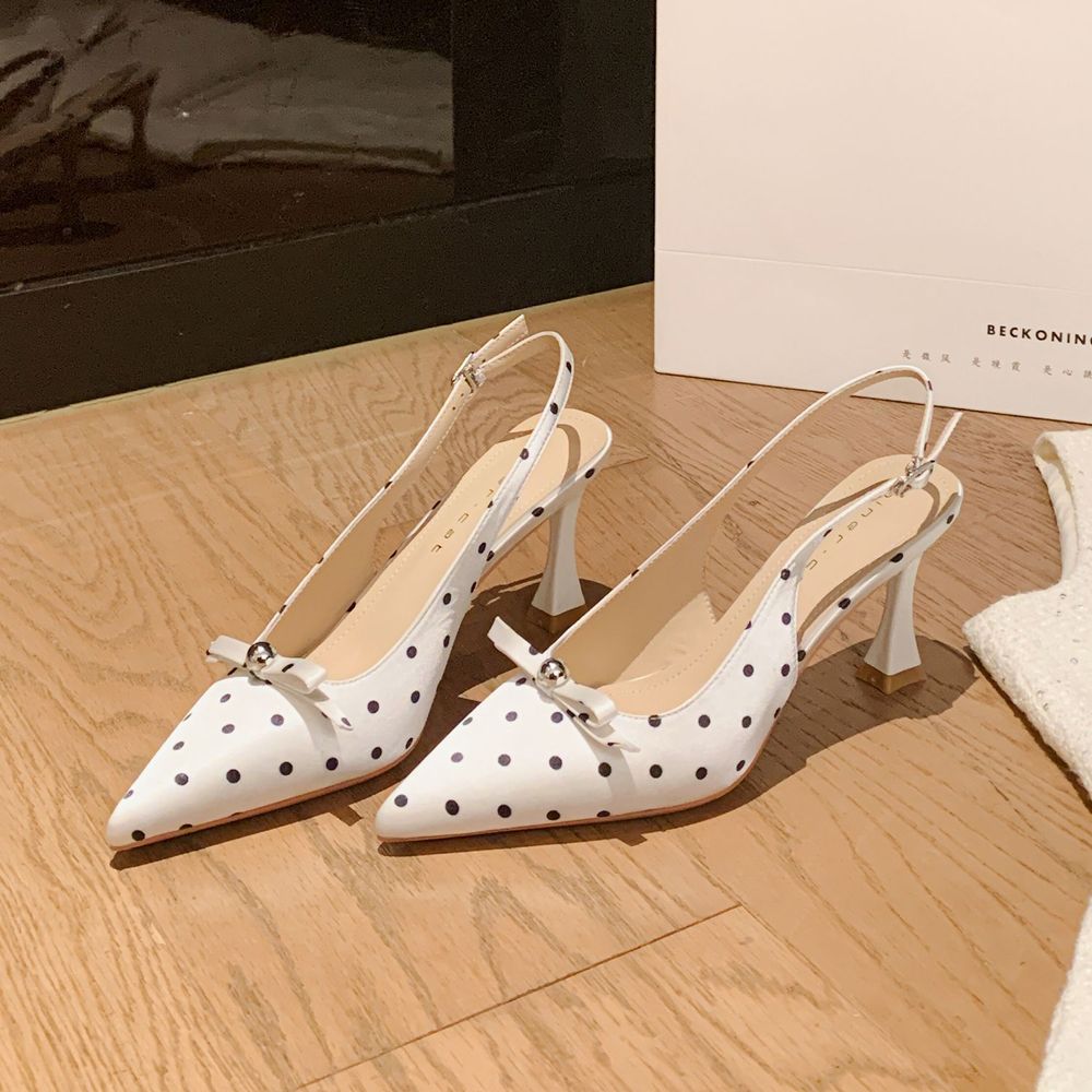 Polka Dots Slingback Heels