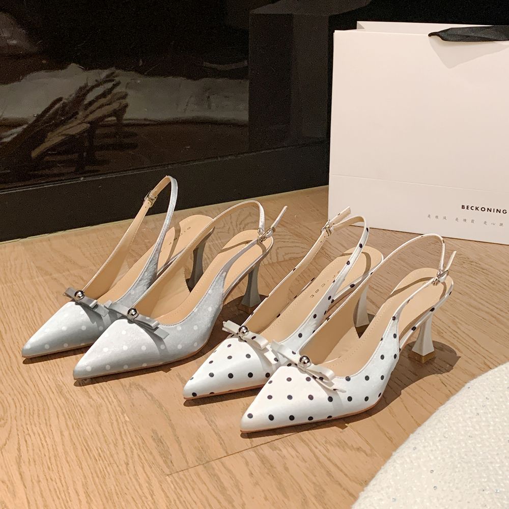 Polka Dots Slingback Heels
