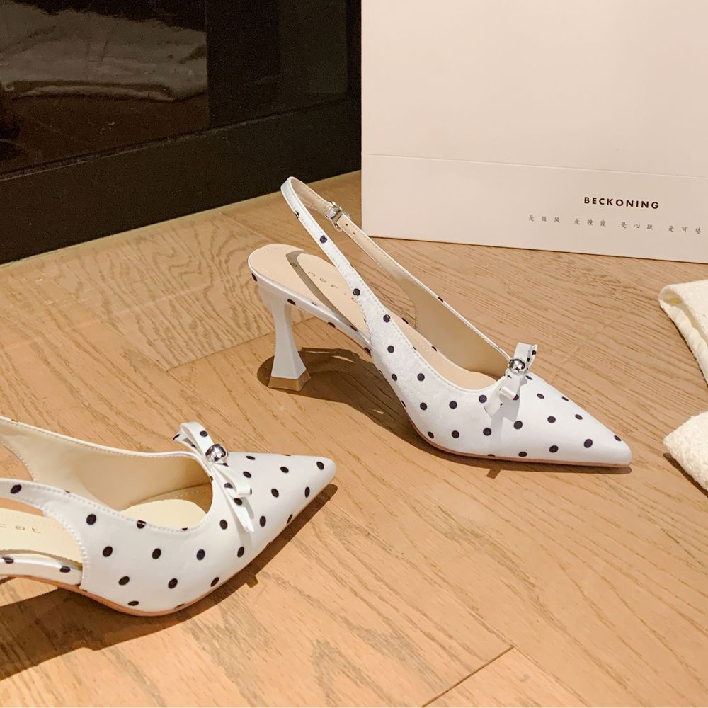 Polka Dots Slingback Heels