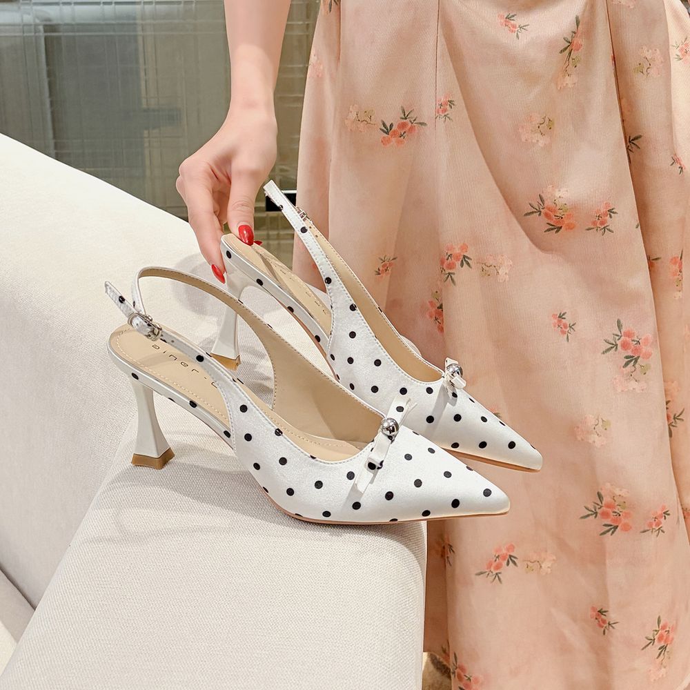 Polka Dots Slingback Heels