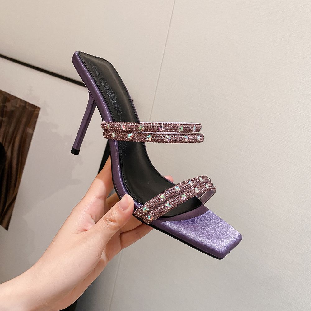Rhinestone Pointed Toe Stiletto Sandals