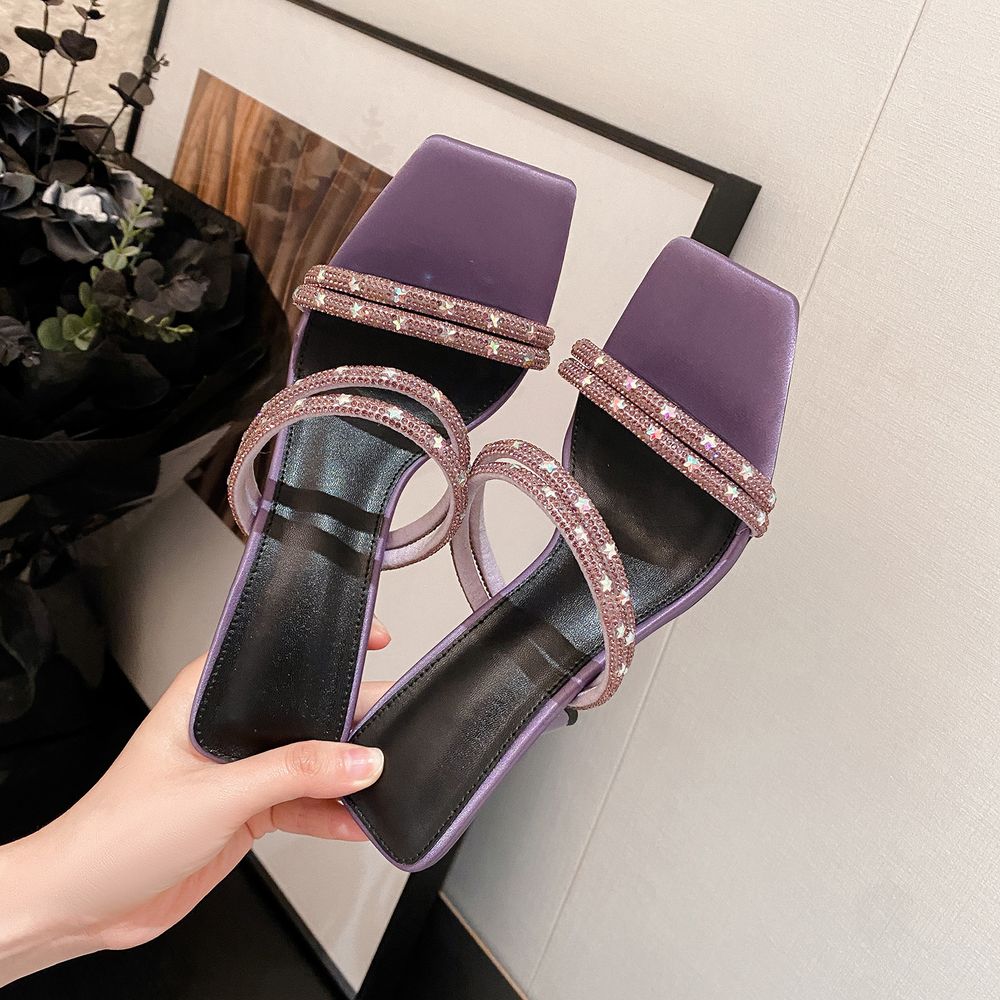 Rhinestone Pointed Toe Stiletto Sandals