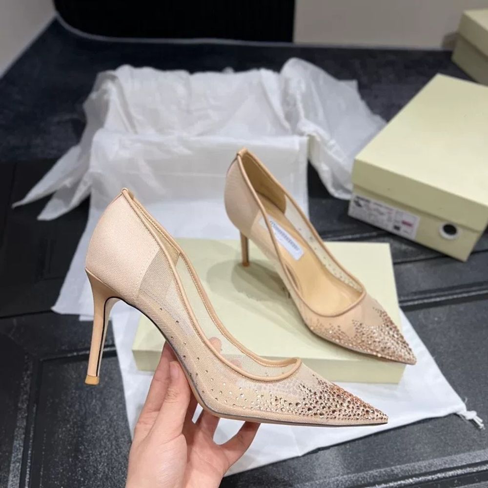 Rhinestone Pointed Toe Heels