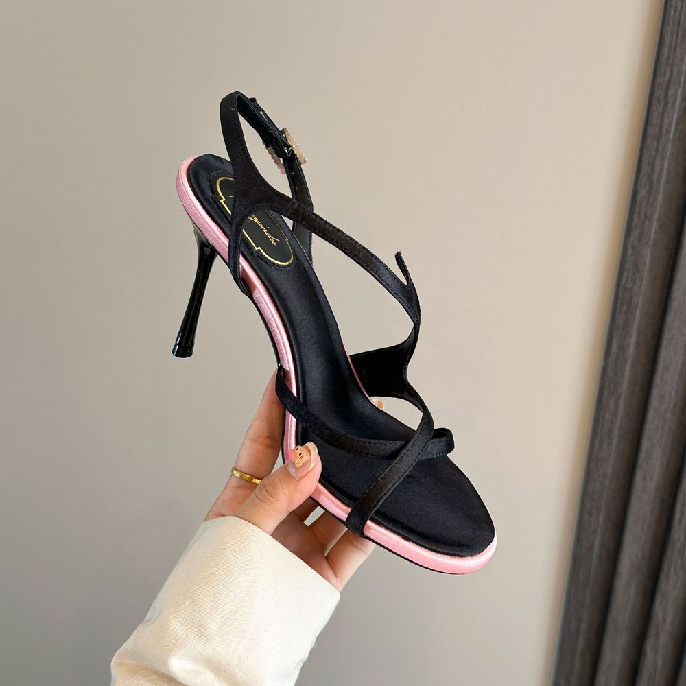 Rose Vivier Sandals in satin Black