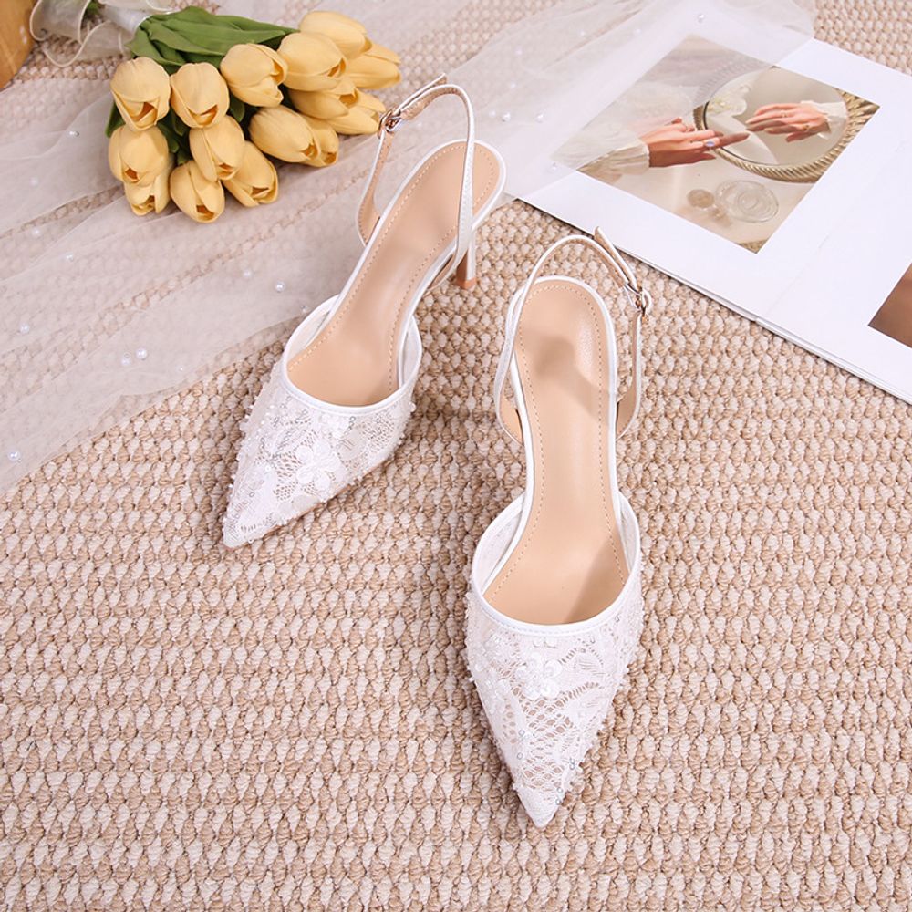 Open back mesh sandals