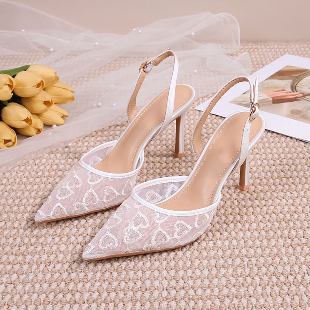 Open back mesh sandals
