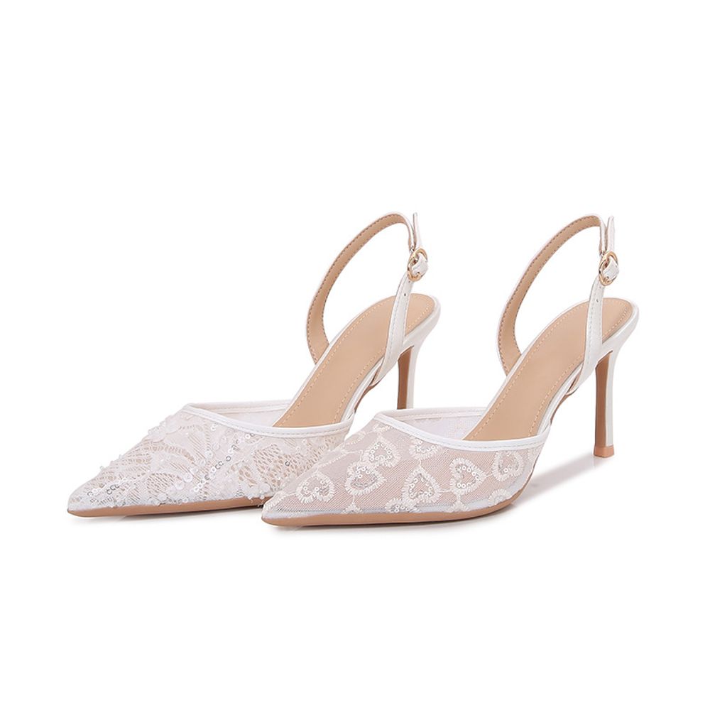 Open back mesh sandals