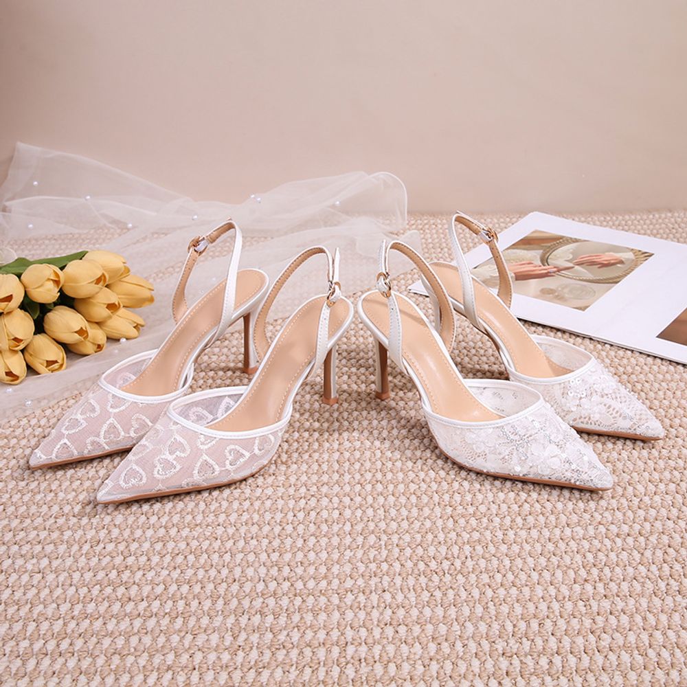 Open back mesh sandals