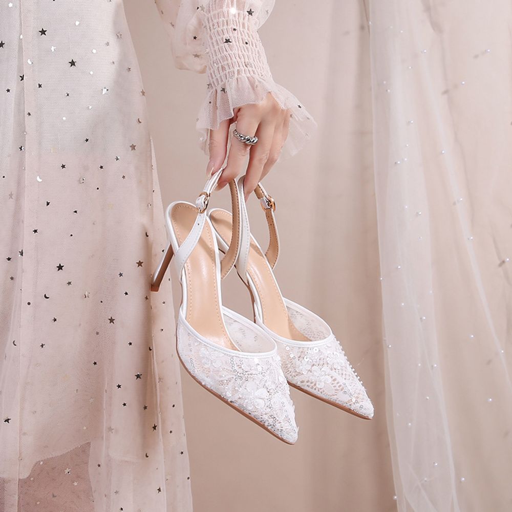 Open back mesh sandals