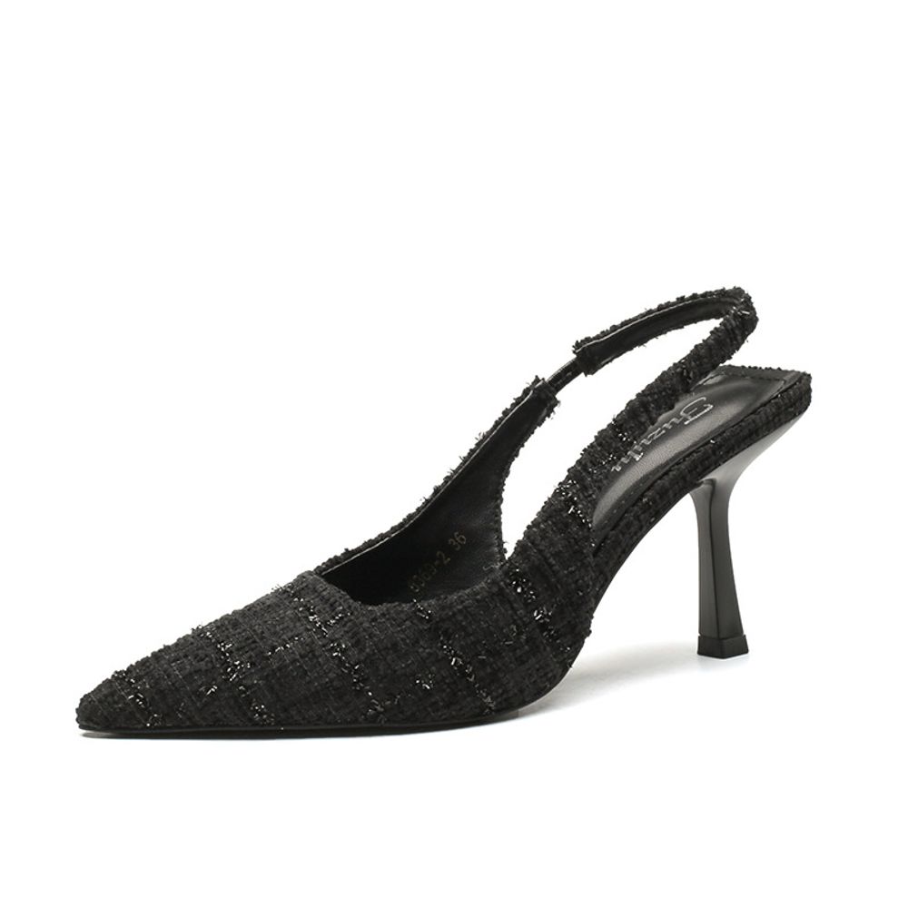 Open back mid-heel