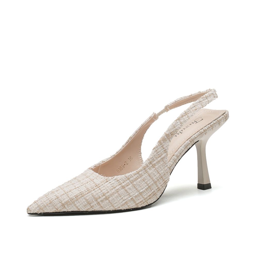 Open back mid-heel