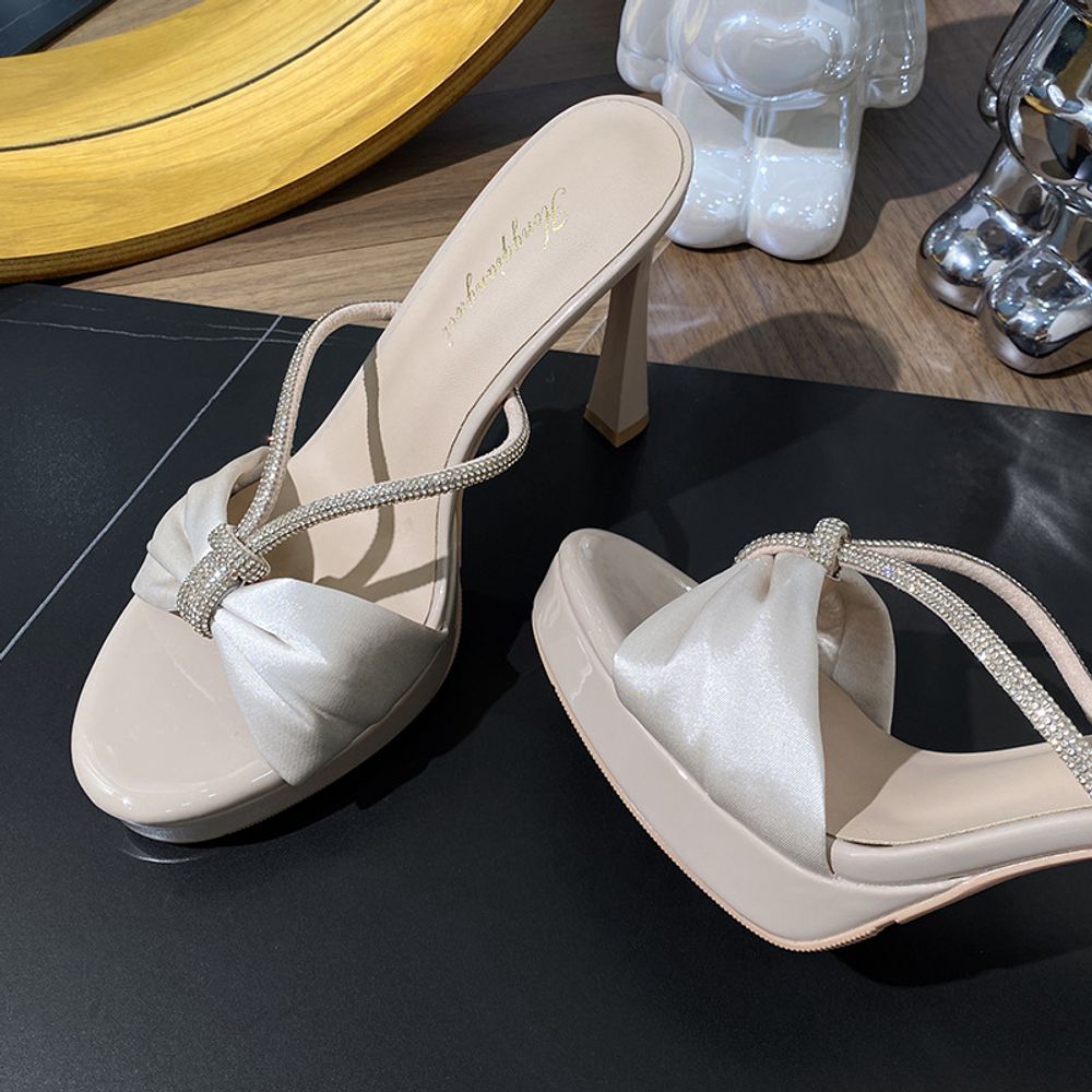 Platform Satin Sandals