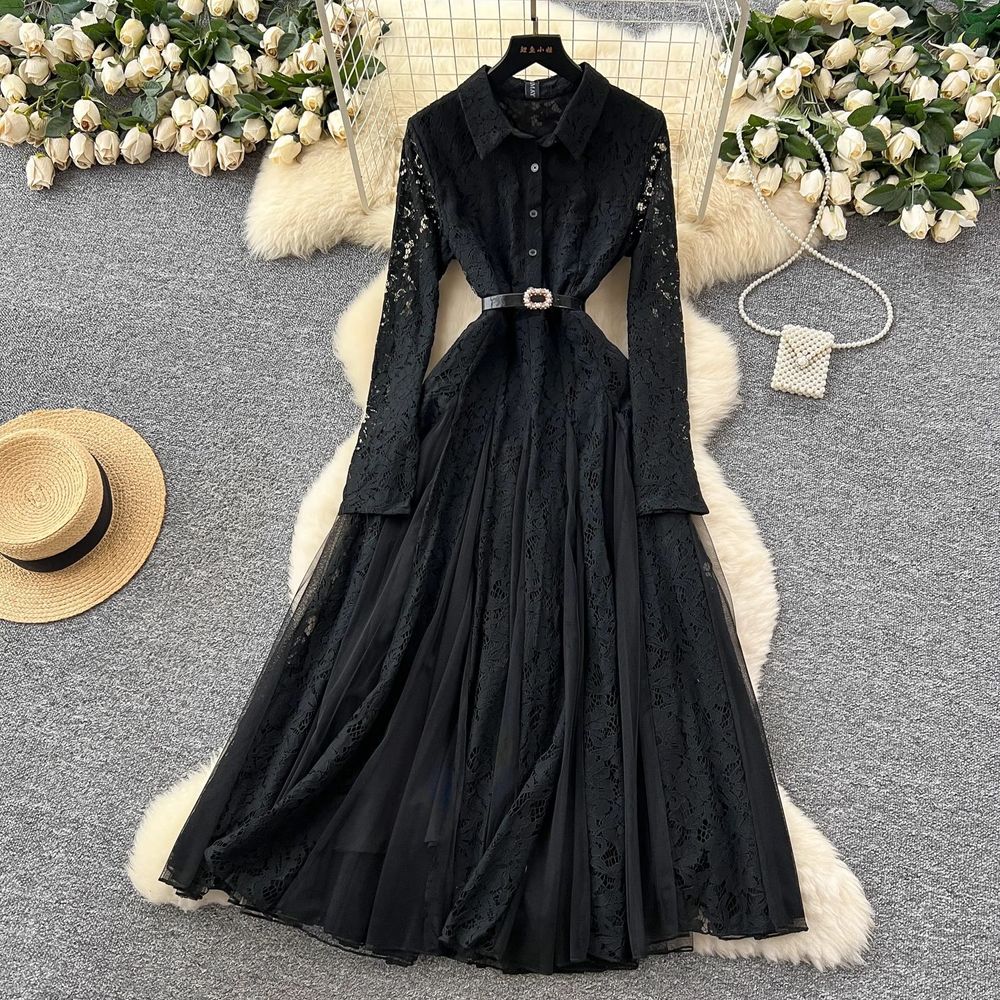 Crochet Mesh Long Skirt